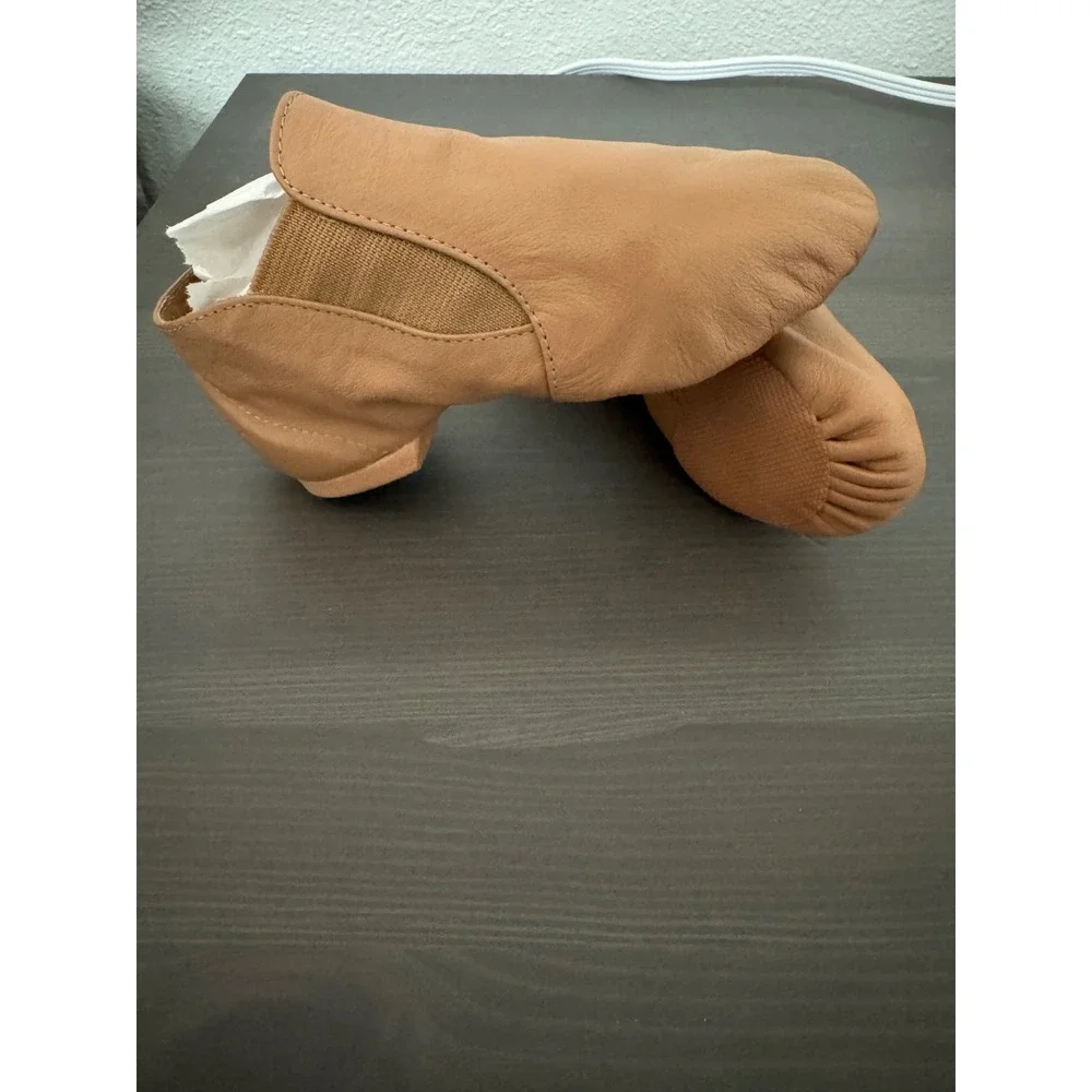 Capezio E-Series Jazz Shoes Tan Leather Slip On Dance Shoes‎ EJ2 Kids 12M